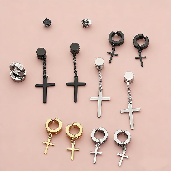 15 Pairs Mixed‑Style No‑Piercing Magnetic Ear Clips Set, Multi‑Color & Multi‑Design Pack For Men & Women