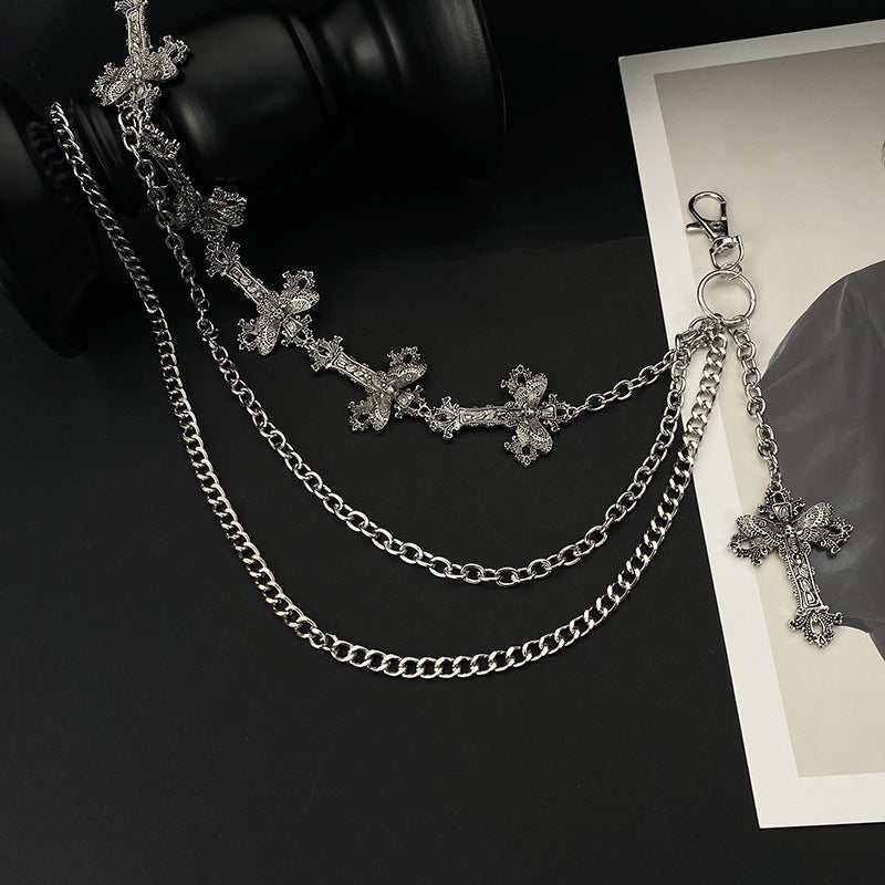 Gothic Multi‑Layer Pant Chain, Stylish Metal Wallet Chain Ornament for Jeans Street‑Wear Outfit