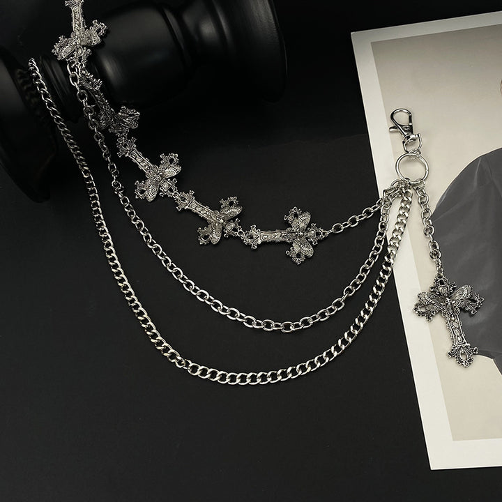 Gothic Multi‑Layer Pant Chain, Stylish Metal Wallet Chain Ornament for Jeans Street‑Wear Outfit