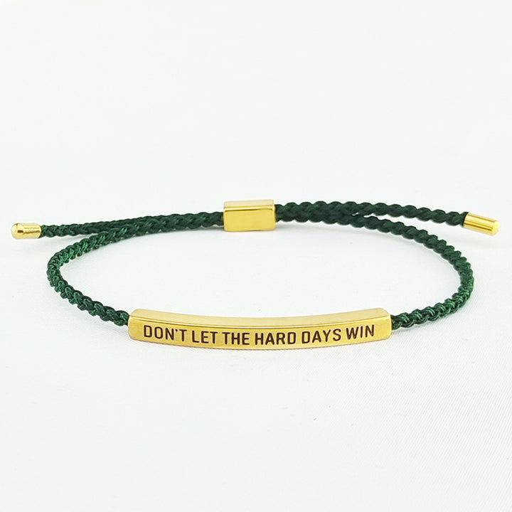 Encouragement Engraved Braided Rope Bracelet, Inspirational Gift For Men &amp; Women