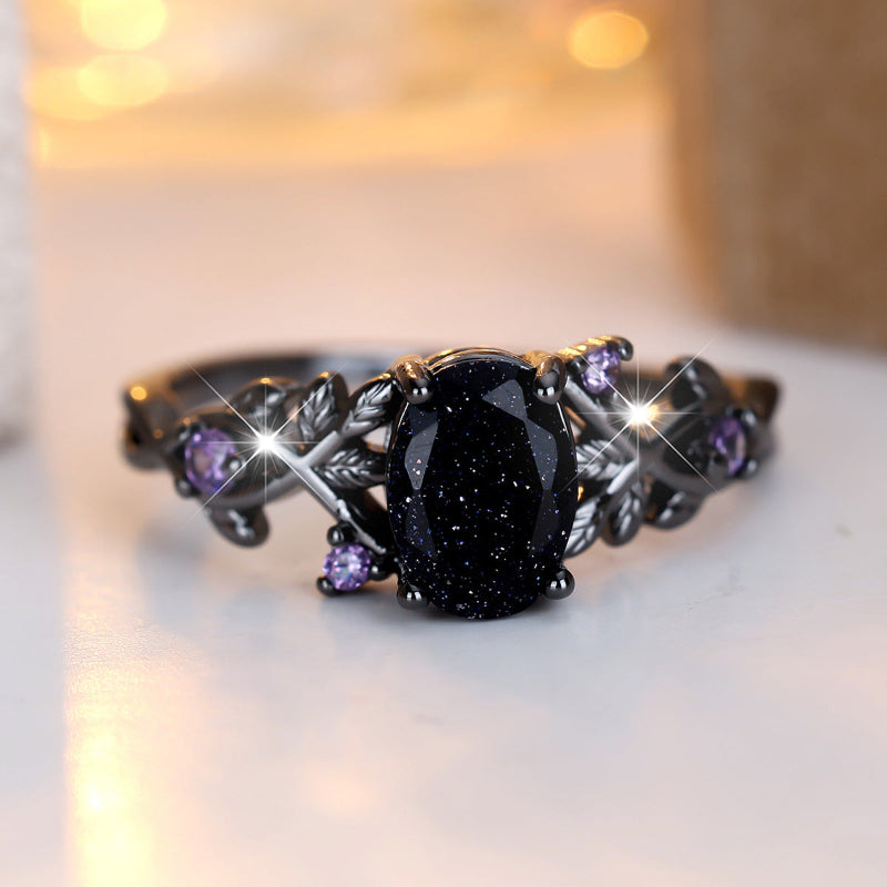 Vine Leaf Couple Ring Set, Gothic Forest Floral Matching His & Hers Promise Wedding Bands