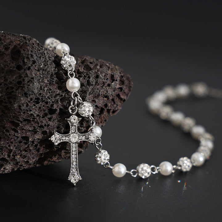 Unisex Cross Necklace, Silver Dainty Religious Faith Couple Collarbone Jewelry For Men & Women
