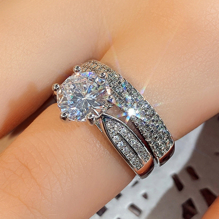 Vintage Matching Rings for Men and Women, Twisted Split‑Shank Engagement &amp; Pave Eternity Ring