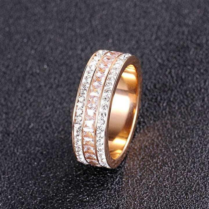 S925 &amp; 14K Multi‑Row Diamond Couple Ring, Perfect Gift For Lovers &amp; Anniversaries