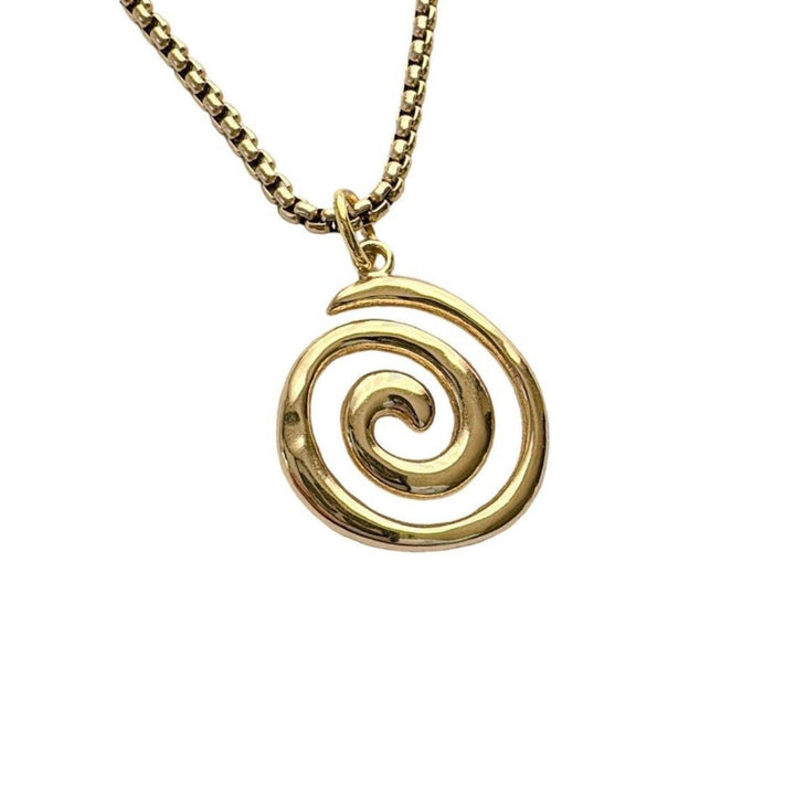 Minimalist Open Spiral Swirl Pendant Necklace, Y2K Rock Necklace Dainty Everyday Collarbone Jewelry