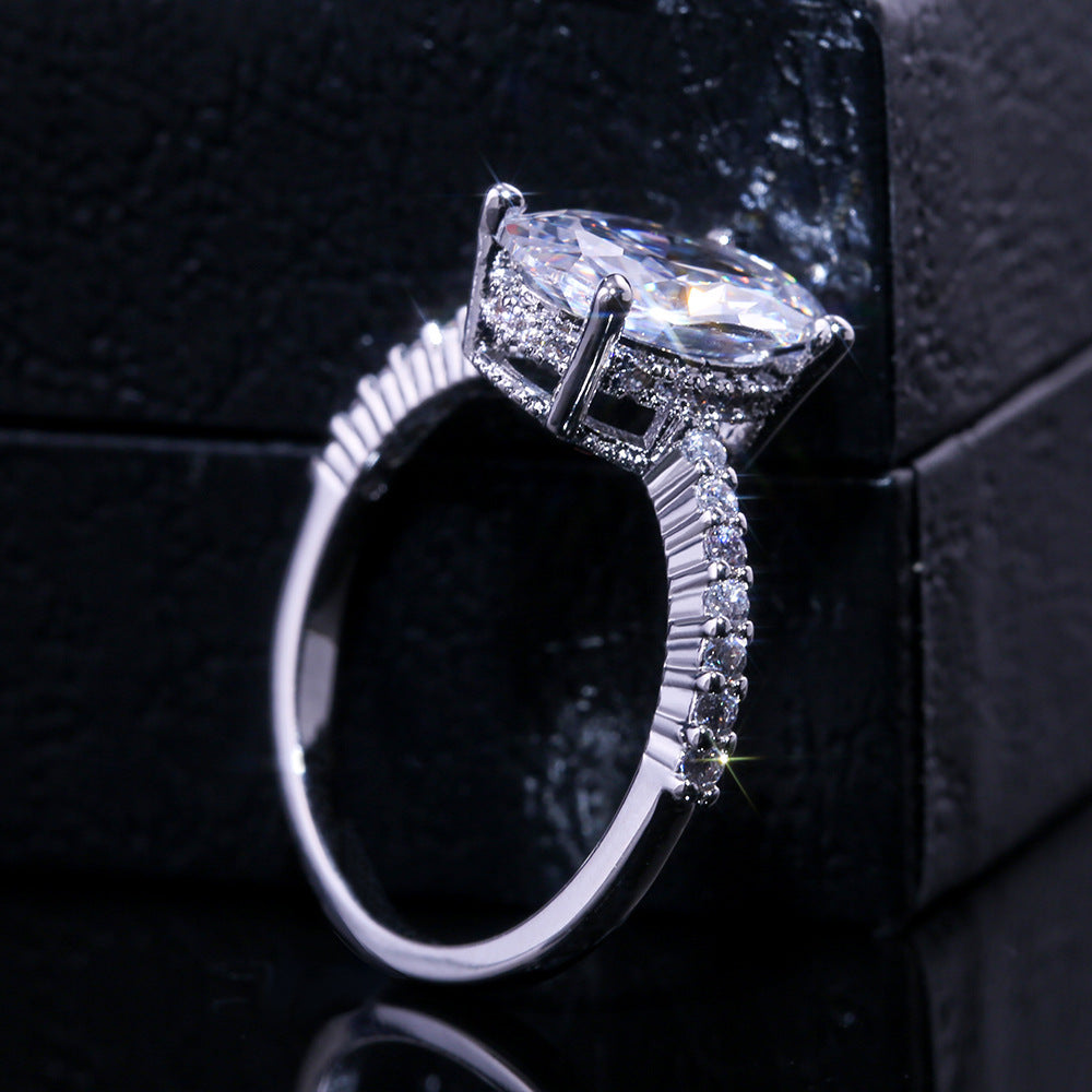 Oval Cut Pave Side Shank Solitaire Engagement Ring, Minimal Luxury Milgrain Edge Bridal Promise Jewelry