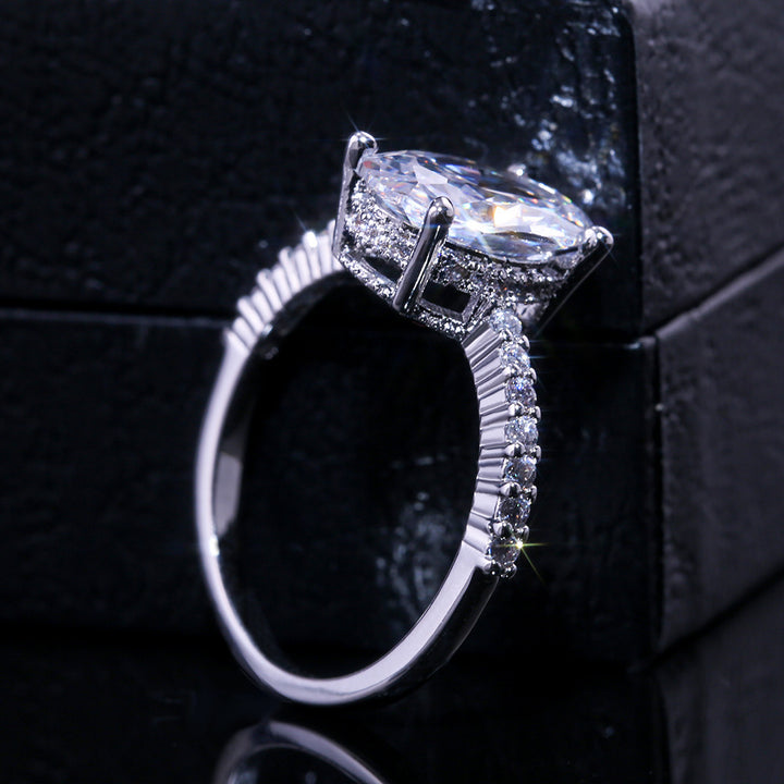 Oval Cut Pave Side Shank Solitaire Engagement Ring, Minimal Luxury Milgrain Edge Bridal Promise Jewelry