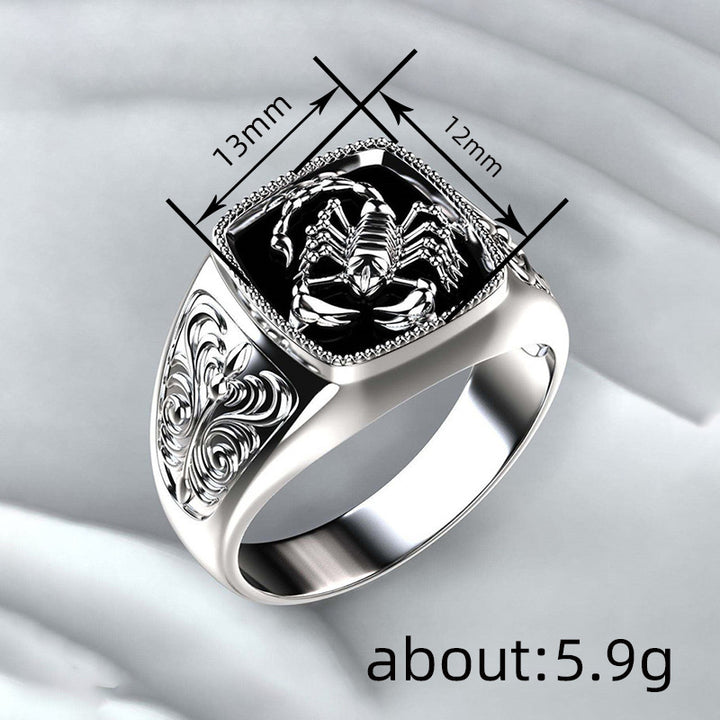 Carved Scorpion Signet Ring, Great for Birthday, Christmas Gift &amp; Daily Wear for Men