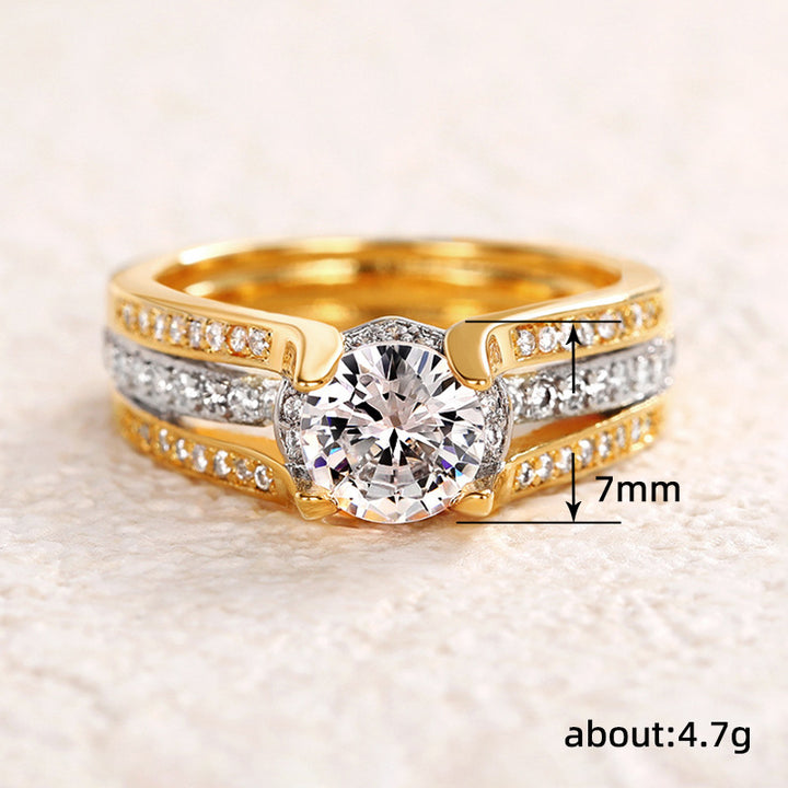 Vintage Court-Style Arched Ring, Twisted Multi-band Round Diamond Stackable Ring for Women