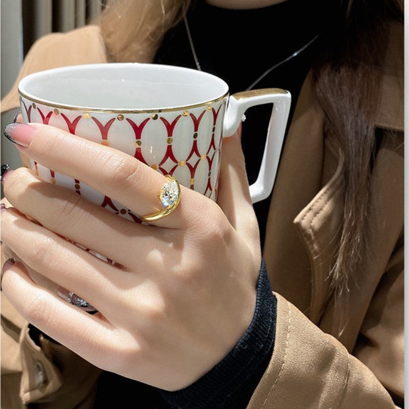 Pear‑Cut Diamond Solitaire Open-Style Adjustable Ring, Sleek Bypass Shank Engagement Promise Ring