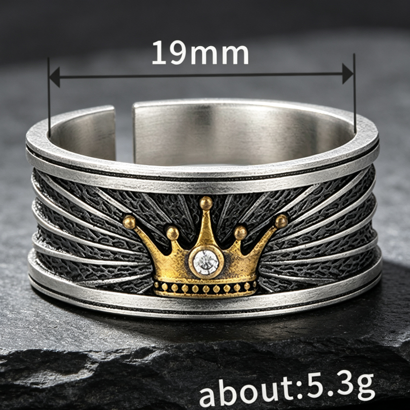 Multi‑Style Open Adjustable Men’s Statement Ring Collection, Vintage Textured Gothic Punk Rings