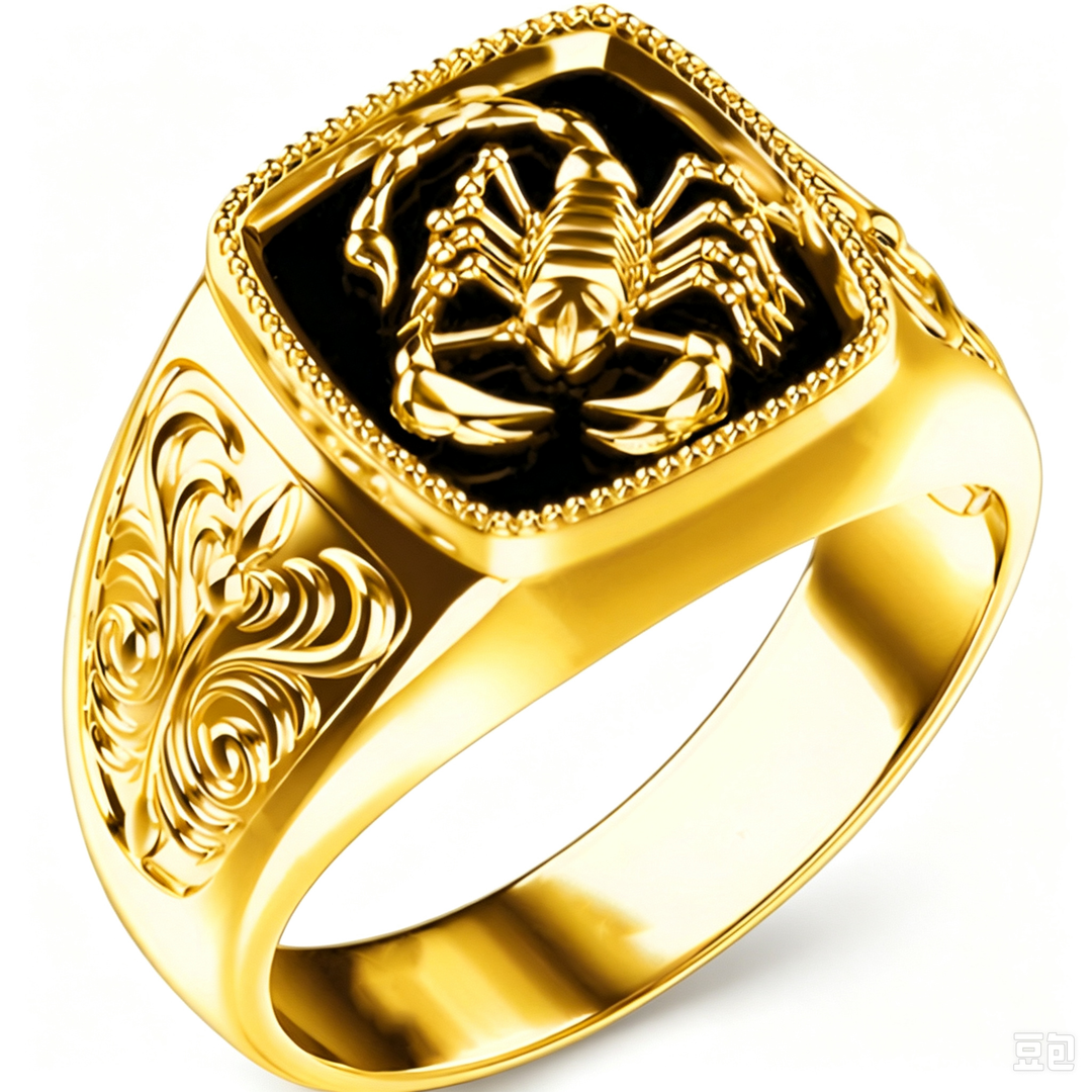 Carved Scorpion Signet Ring, Great for Birthday, Christmas Gift &amp; Daily Wear for Men