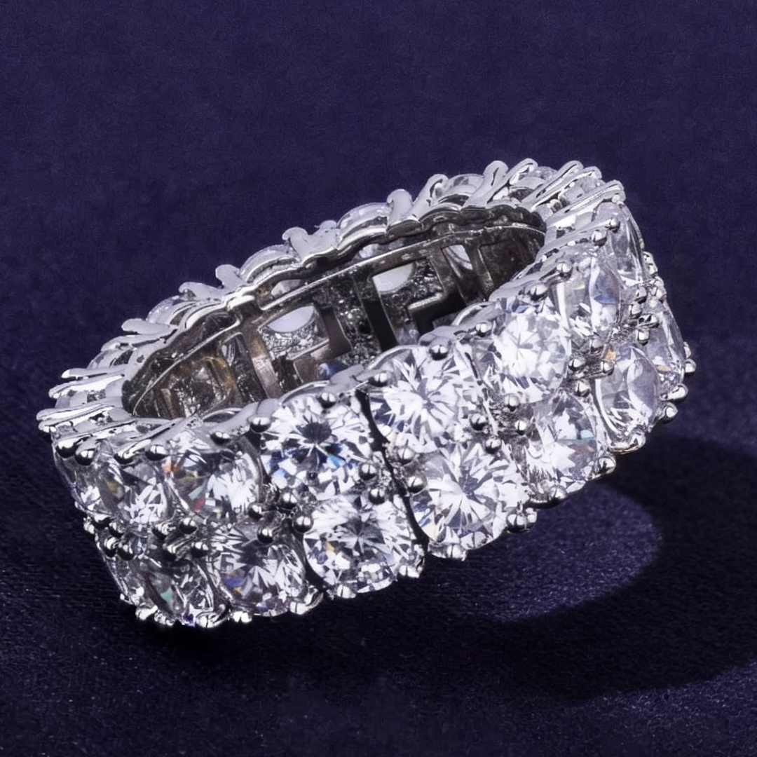 Full Eternity Band Ring, Trendy Hip-Hop Style Ring for Men and Women