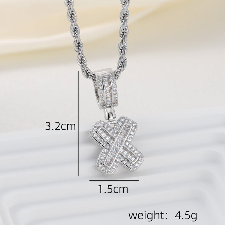 Silver Iced Out Personalized Name Letter Twisted Rope Chain Hip Hop Unisex Jewelry