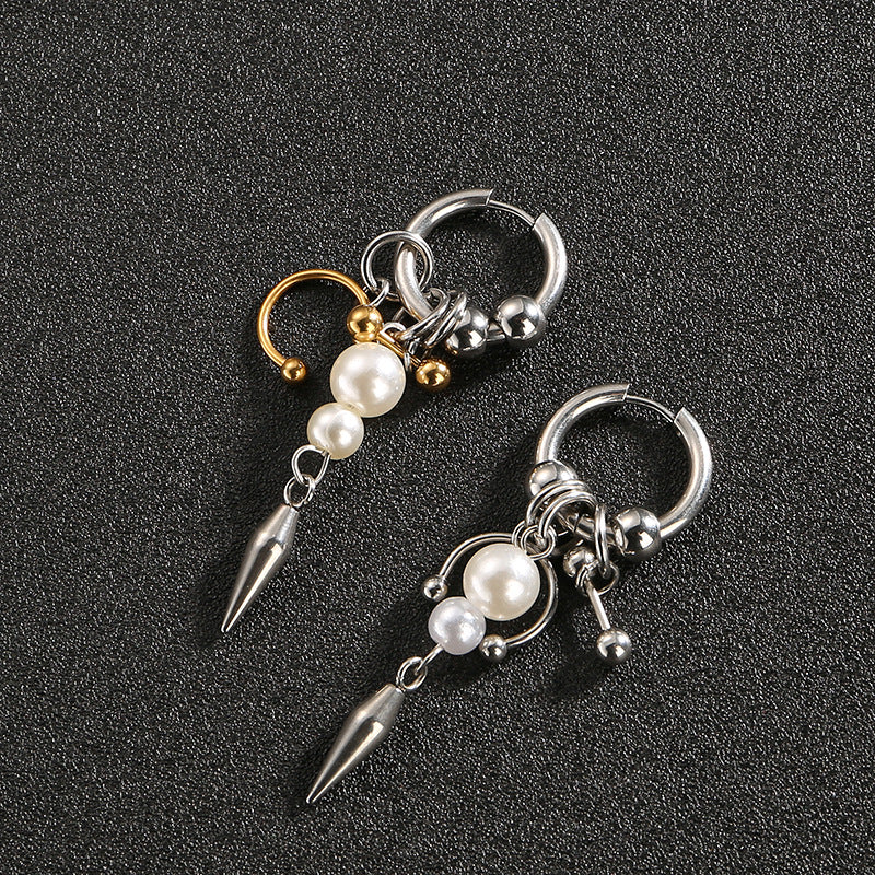 Single‑Sold Spike Pearl Tassel Drop Earrings Earring, Great for Gifting &amp; Daily Wear