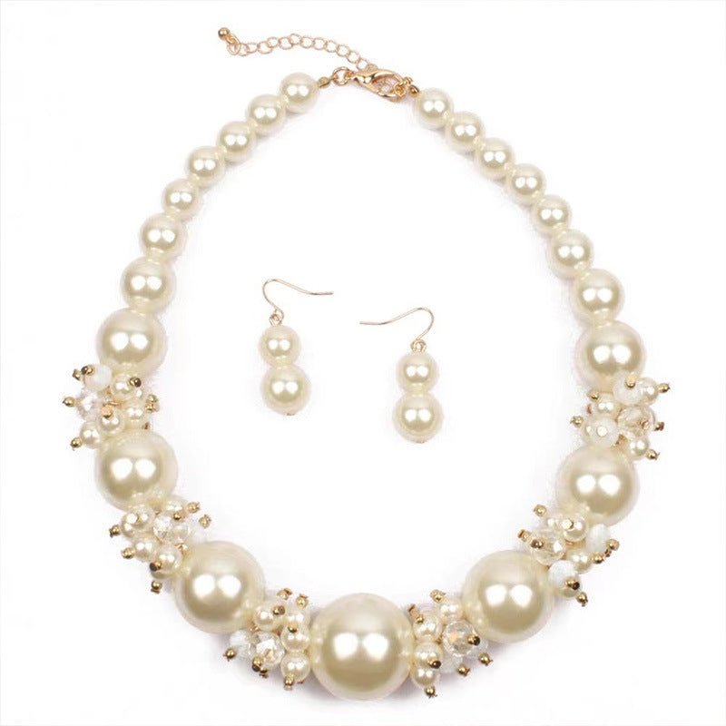 Multi‑Style Elegant and Stylish Multi-Layer Pearl Necklace and Earrings Women&