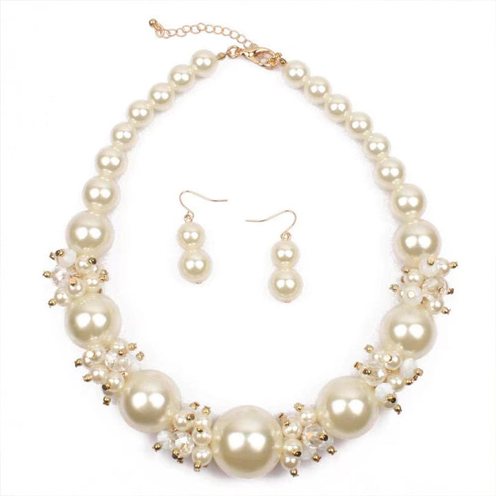 Multi‑Style Elegant and Stylish Multi-Layer Pearl Necklace and Earrings Women&