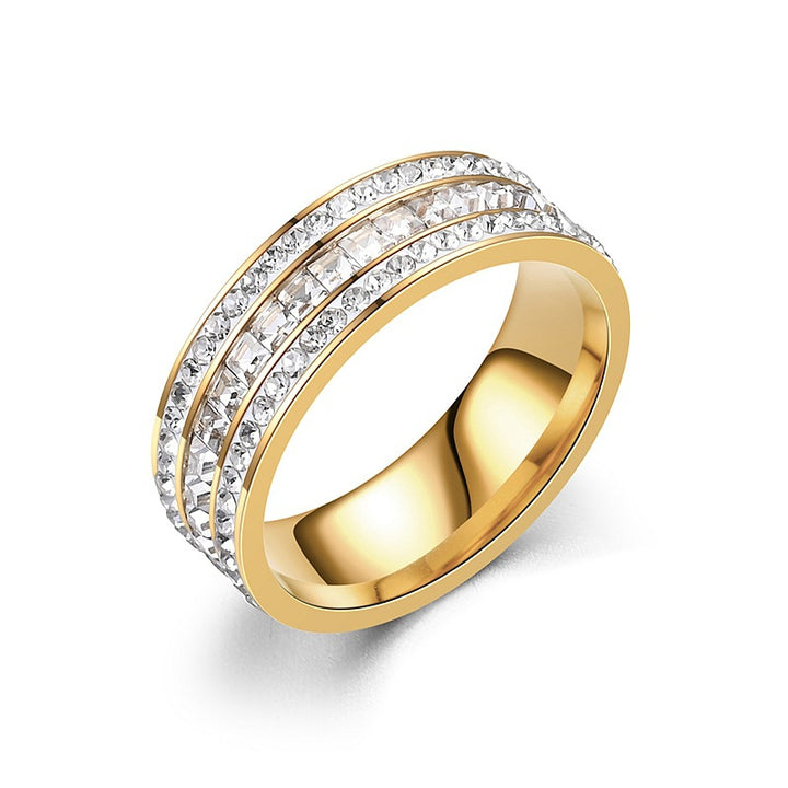 S925 &amp; 14K Multi‑Row Diamond Couple Ring, Perfect Gift For Lovers &amp; Anniversaries