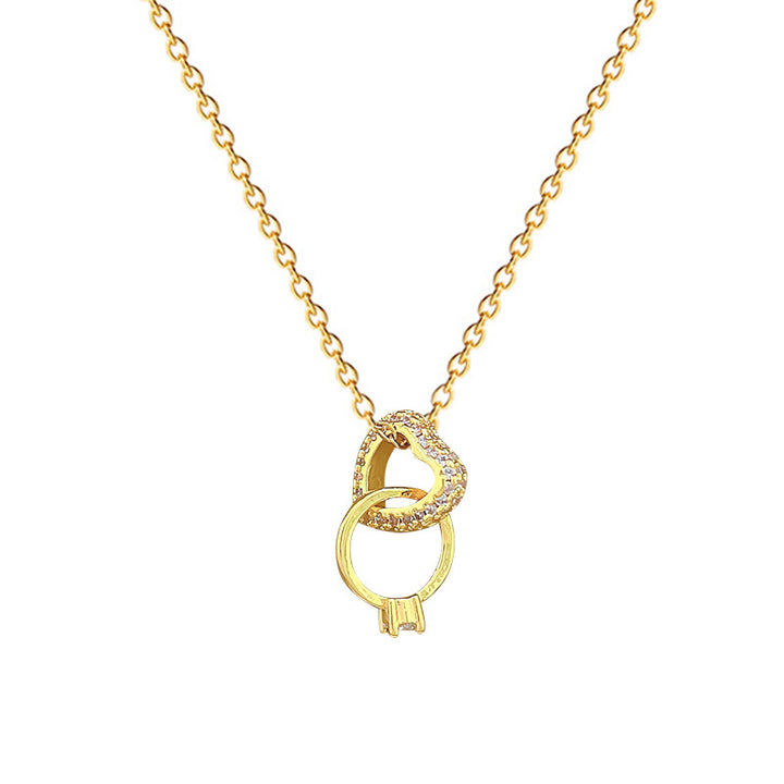 Intertwined Heart Pendant and Promise Ring Necklace—A Romantic Gift for Her