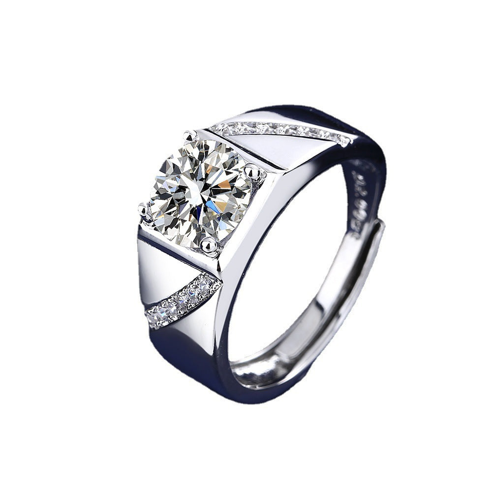 S925 3‑Carat Adjustable Couple Rings, Perfect for Birthday, Christmas Gift &amp; Daily Wear