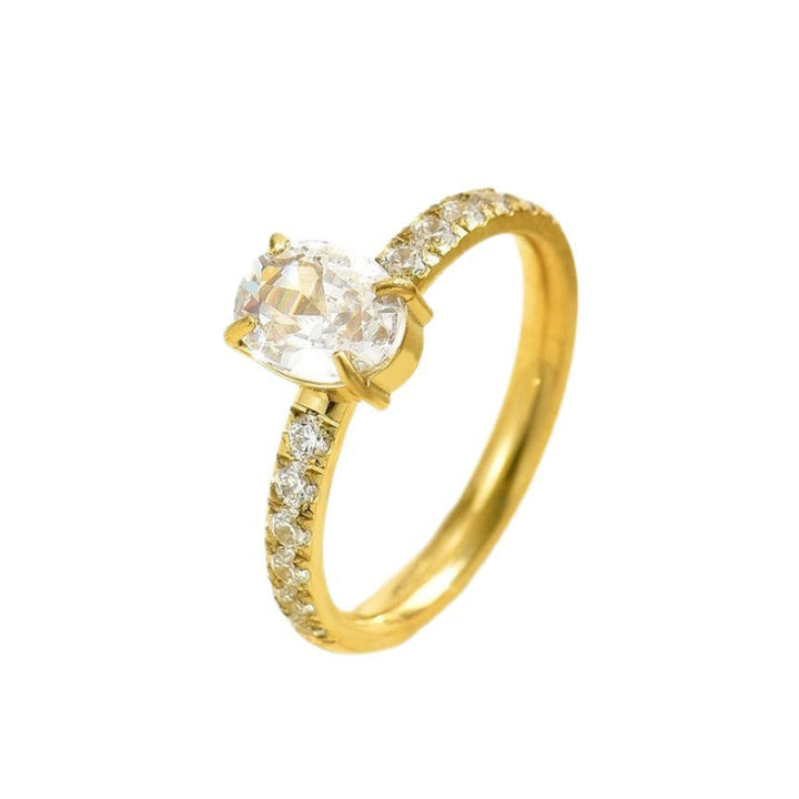 4-Prong Pear Cut Stone Half Pave Band Ring, 18K Gold Silver Dainty Bridal Promise Ring