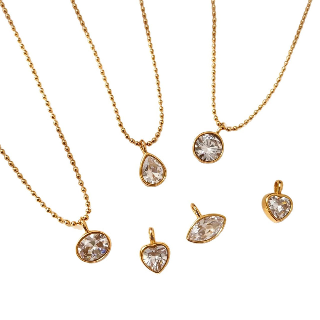 DIY Mix &amp; Match Necklace Set, Assorted Shape Gemstone Charms Necklace