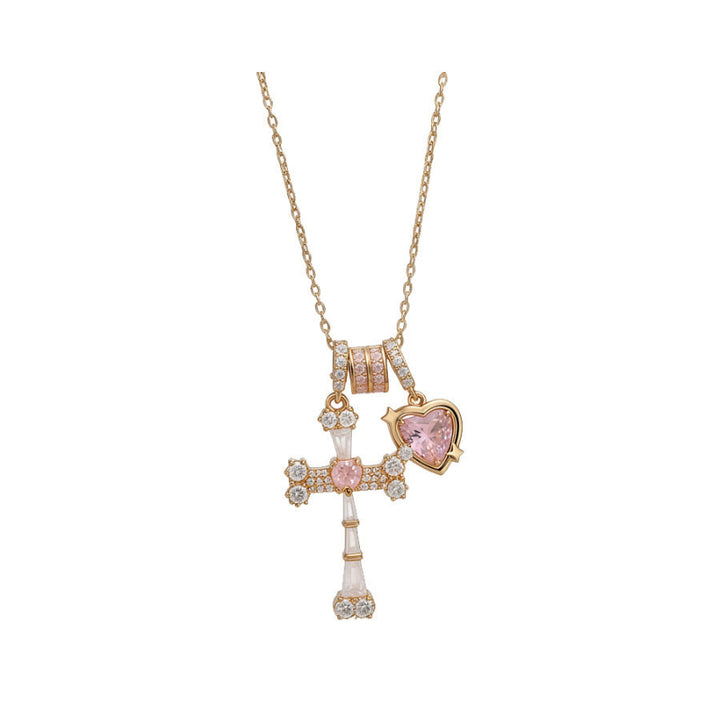 Vintage Gold‑Toned Multi‑Charm Diamond Pendant Necklace, Dainty Layering Statement Necklace Set