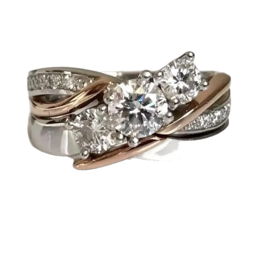 S925 Multi‑Diamond Twisted Band Ring, Versatile, Sophisticated and Chic Style