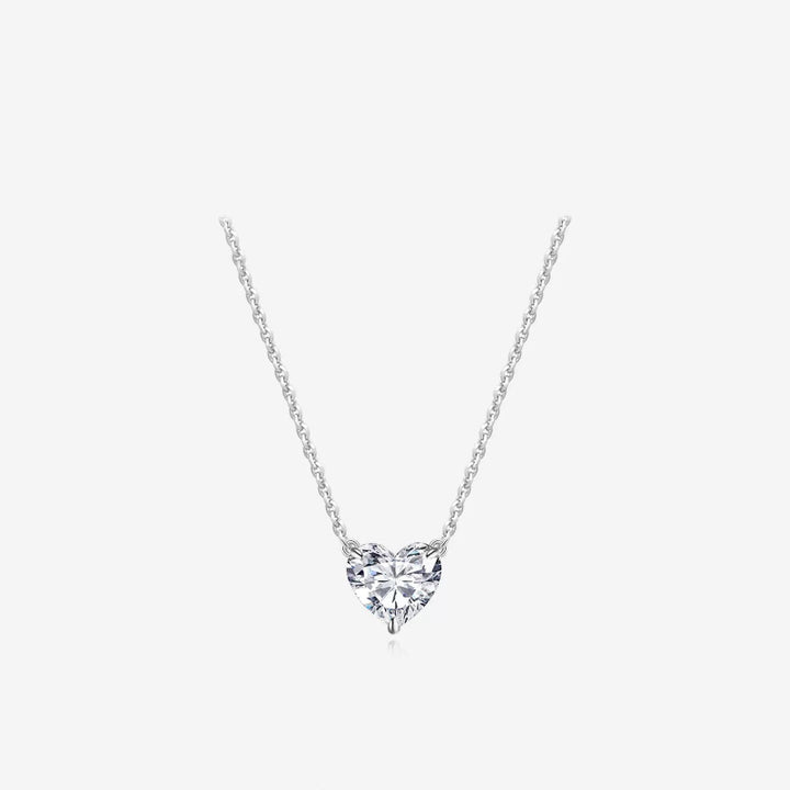 2 Carat Dainty Heart Cut Diamond Pendant Necklace, Minimalist Women Love Promise Collarbone Jewelry