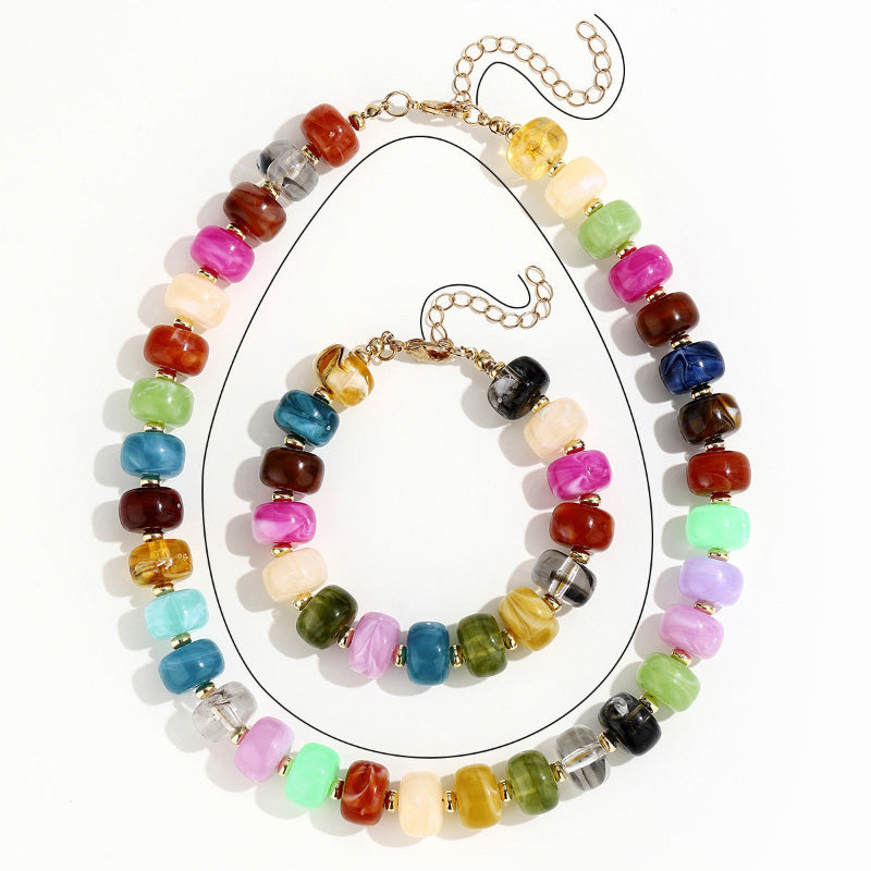 Dopamine-Induced Fashion Bohemian Style Necklace and Bracelet Set