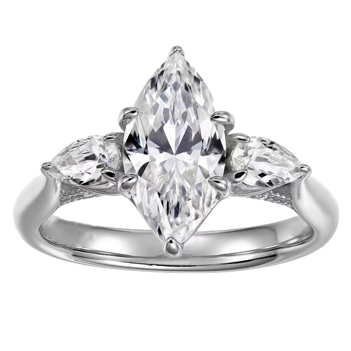 Marquise Butterfly Cluster Pave Diamond Statement Ring, Dainty Nature Inspired Butterfly Promise Ring