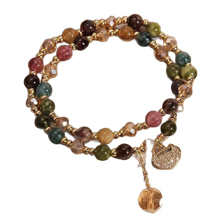 Multi‑Layer Natural Stone Bracelet With Longevity Lock Bracelet Great Gifts For Best Friends