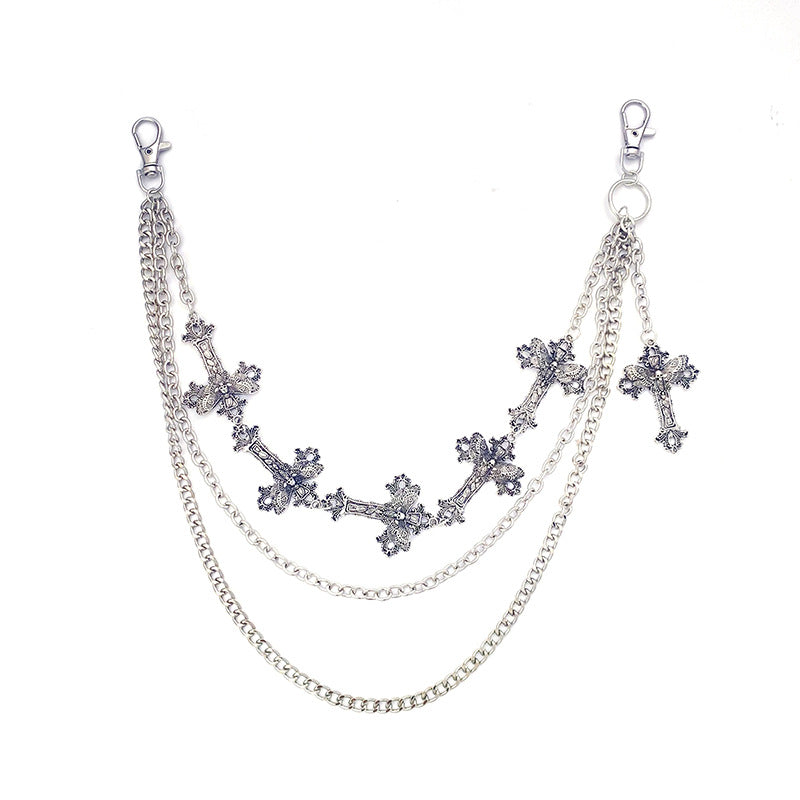 Gothic Multi‑Layer Pant Chain, Stylish Metal Wallet Chain Ornament for Jeans Street‑Wear Outfit