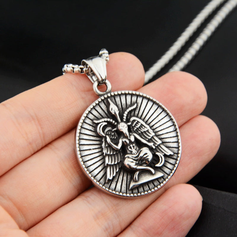 Vintage Medallion Pendant Necklace, Versatile Casual "Fallen Angel" Necklace for Couples