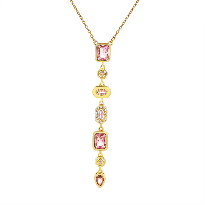 Vertical Tiered Multi-Cut Diamond Gold Drop Necklace, Warm Vintage Collarbone Chain