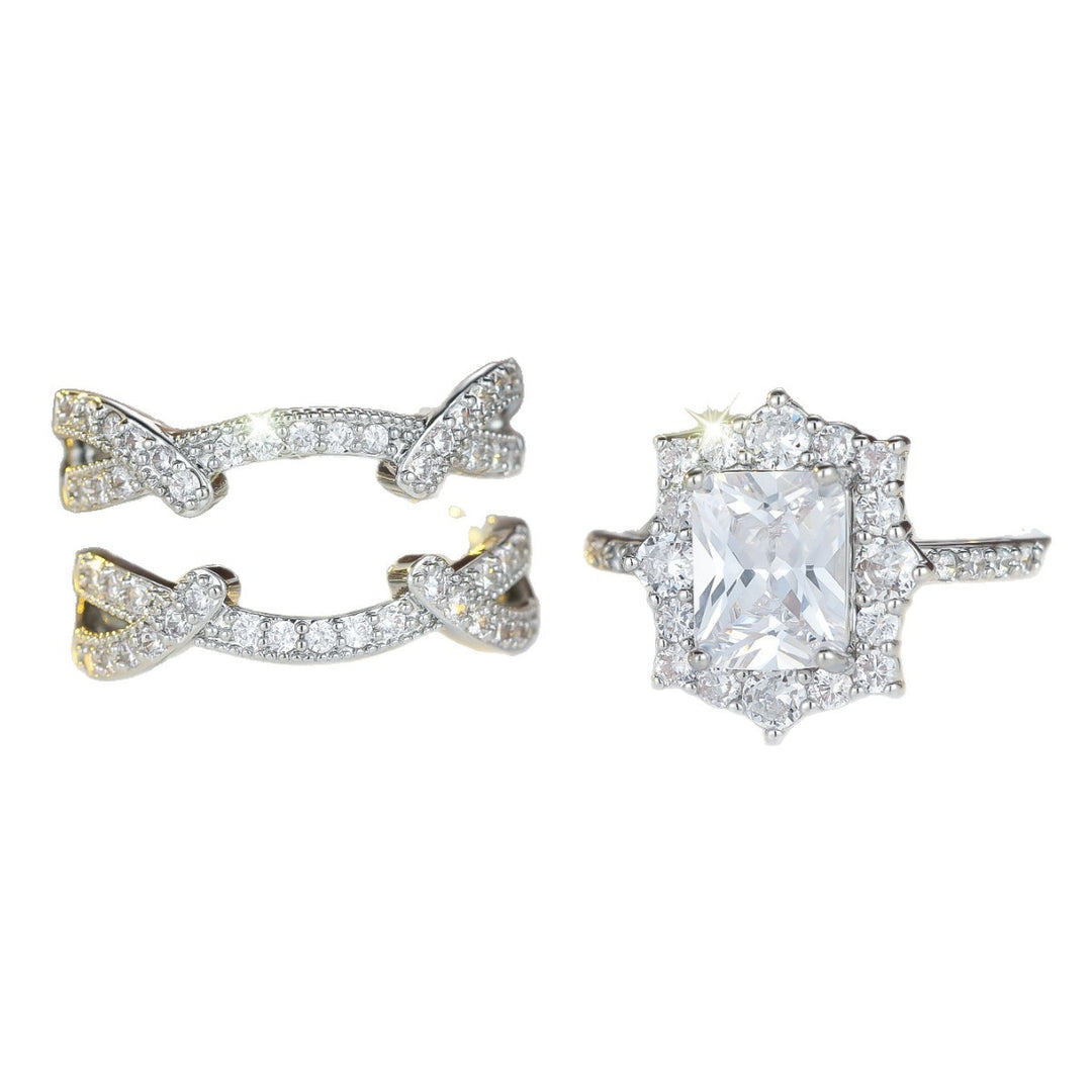 Radiant Cut Diamond Ring Set, Perfect for Birthday, Christmas Gift &amp; Daily Wear for Women