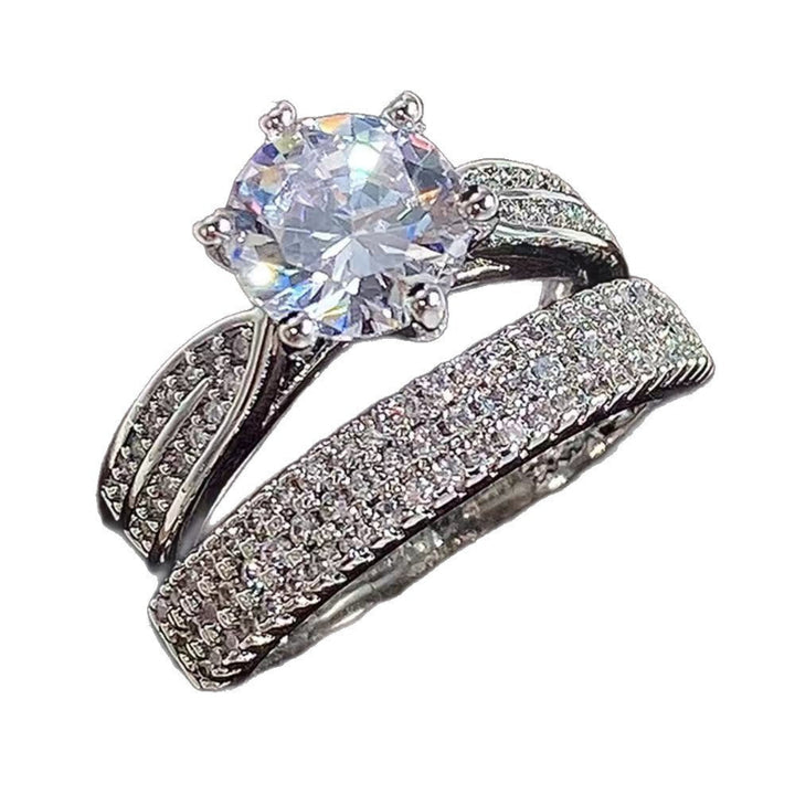 Vintage Matching Rings for Men and Women, Twisted Split‑Shank Engagement &amp; Pave Eternity Ring