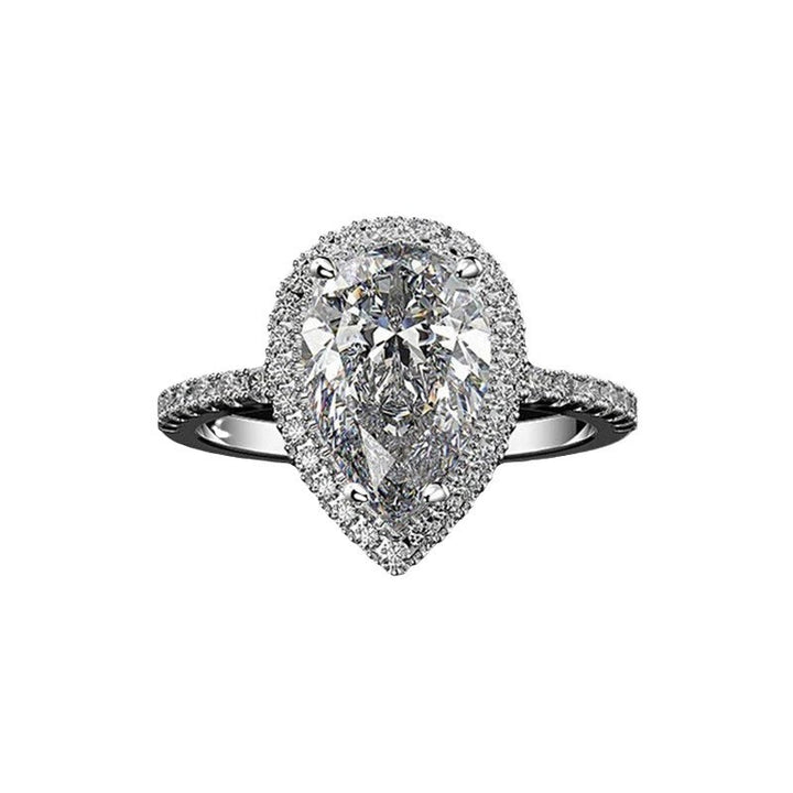 Creative Sparkling Pear-Cut Diamond Ring, Perfect for Women Gifting and Daily Wear