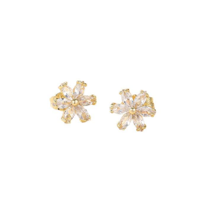 S925 Sterling Silver Flower Stud Earrings, Multi-color Gemstone Floral Ear Jewelry for Women Gift