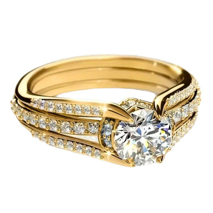Vintage Court-Style Arched Ring, Twisted Multi-band Round Diamond Stackable Ring for Women