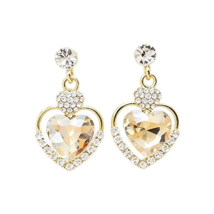 Heart Shape Drop Dangle Earrings, Exquisite, Ethereal Statement Earrings for Women