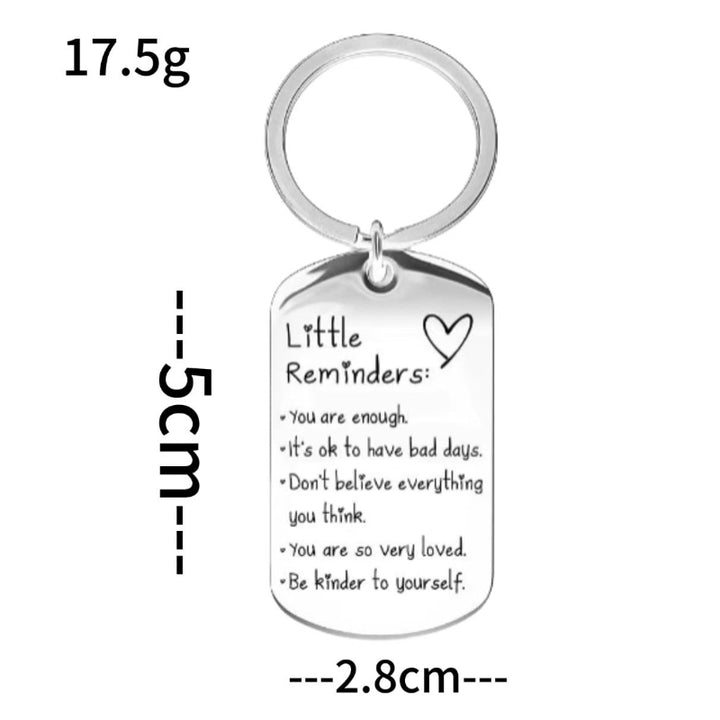 Inspirational Little Reminders Keychain, 3‑Color Motivational Quote Metal Key Ring
