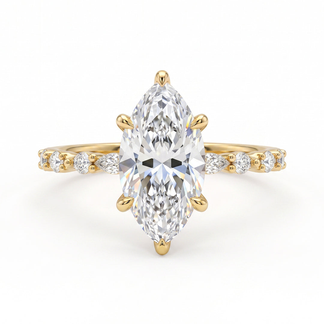 Marquise-Cut 5A-Grade Diamond-Style Promise Ring – Affordable Luxury Stackable Ring