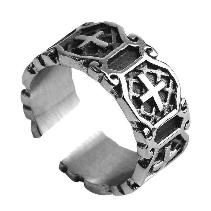 Multi‑Style Open Adjustable Men’s Statement Ring Collection, Vintage Textured Gothic Punk Rings