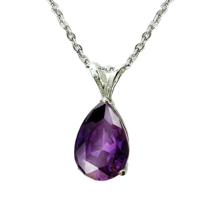 S925 Silver Teardrop Gem Pendant Necklace, Ideal Sentimental Gift For Women
