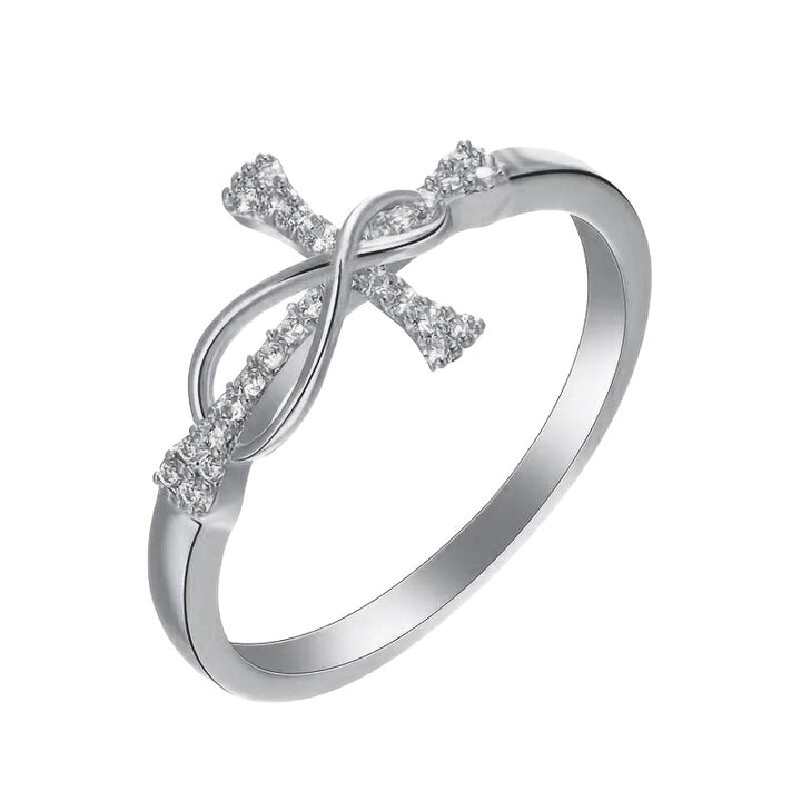 Cross & Infinity Diamond Ring, Two‑Tone Option Women’s Fashion Ring