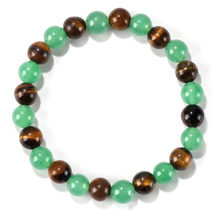 Natural Gemstone Beaded Stretch Bracelets, Handmade Polished Stone Strand Bracelets Daily Stackable Jewelry