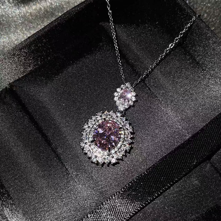 Oval Cut Gemstone Jewelry Set, 3Pcs Necklace Earring Ring Set, Luxury Statement Jewelry for Women