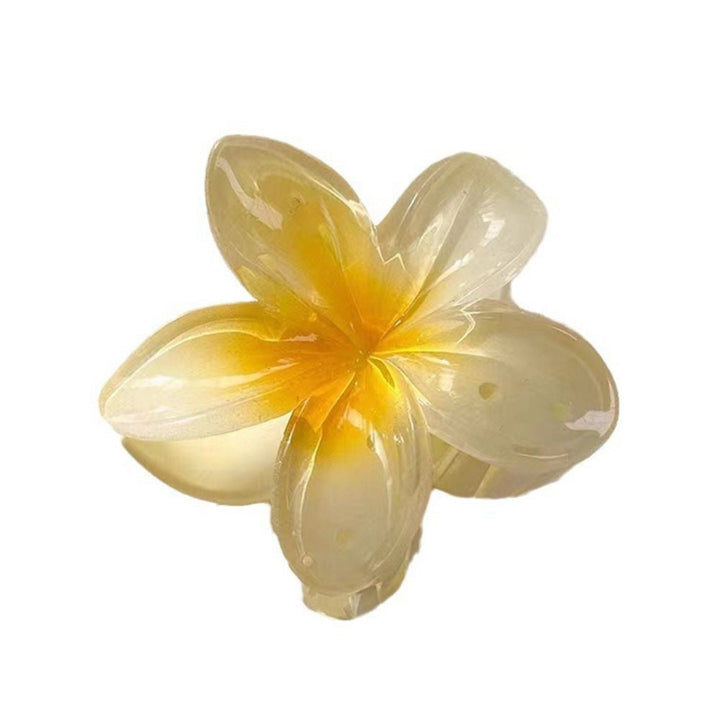 12 Pieces Gradient Plumeria Flower Hair Claw Clip, Summer Non-Slip Floral Barrette for Beach Vacation