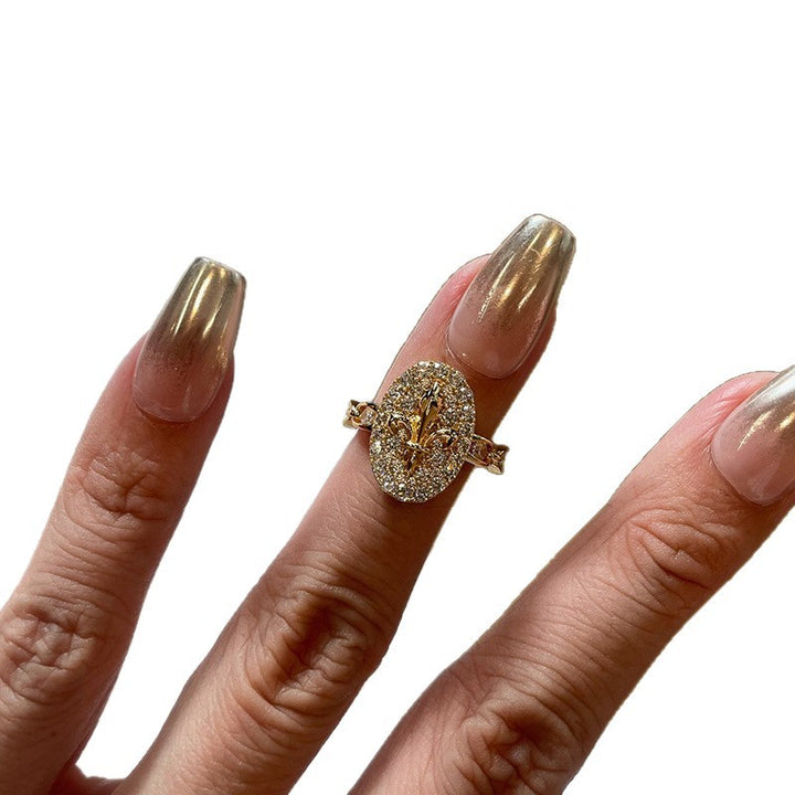 Vintage Stackable Open Ring Set, Sparkly Paved Diamond Rings for Women